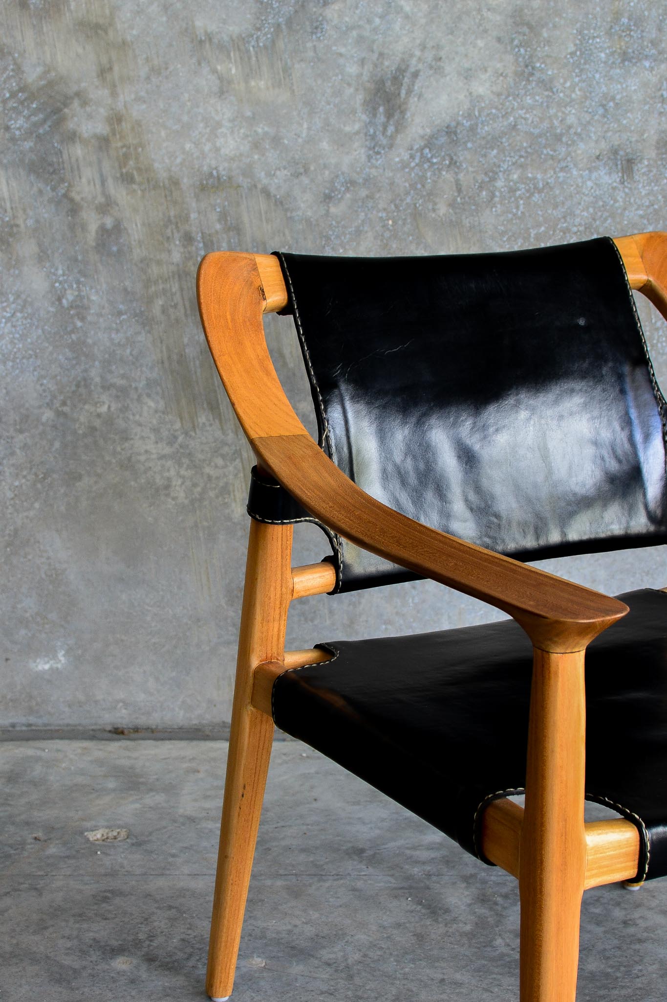 Black Leather Arm Chair - PRE ORDER