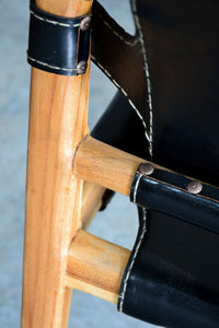 Black Leather Arm Chair - PRE ORDER