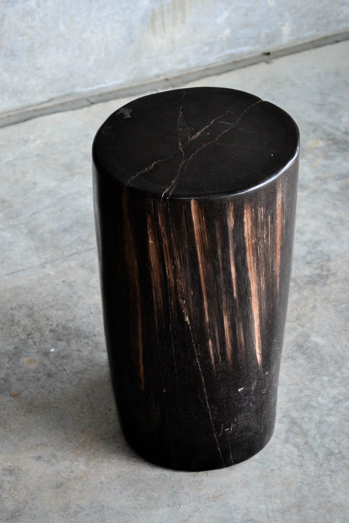 Petrified Wood Stool - Black