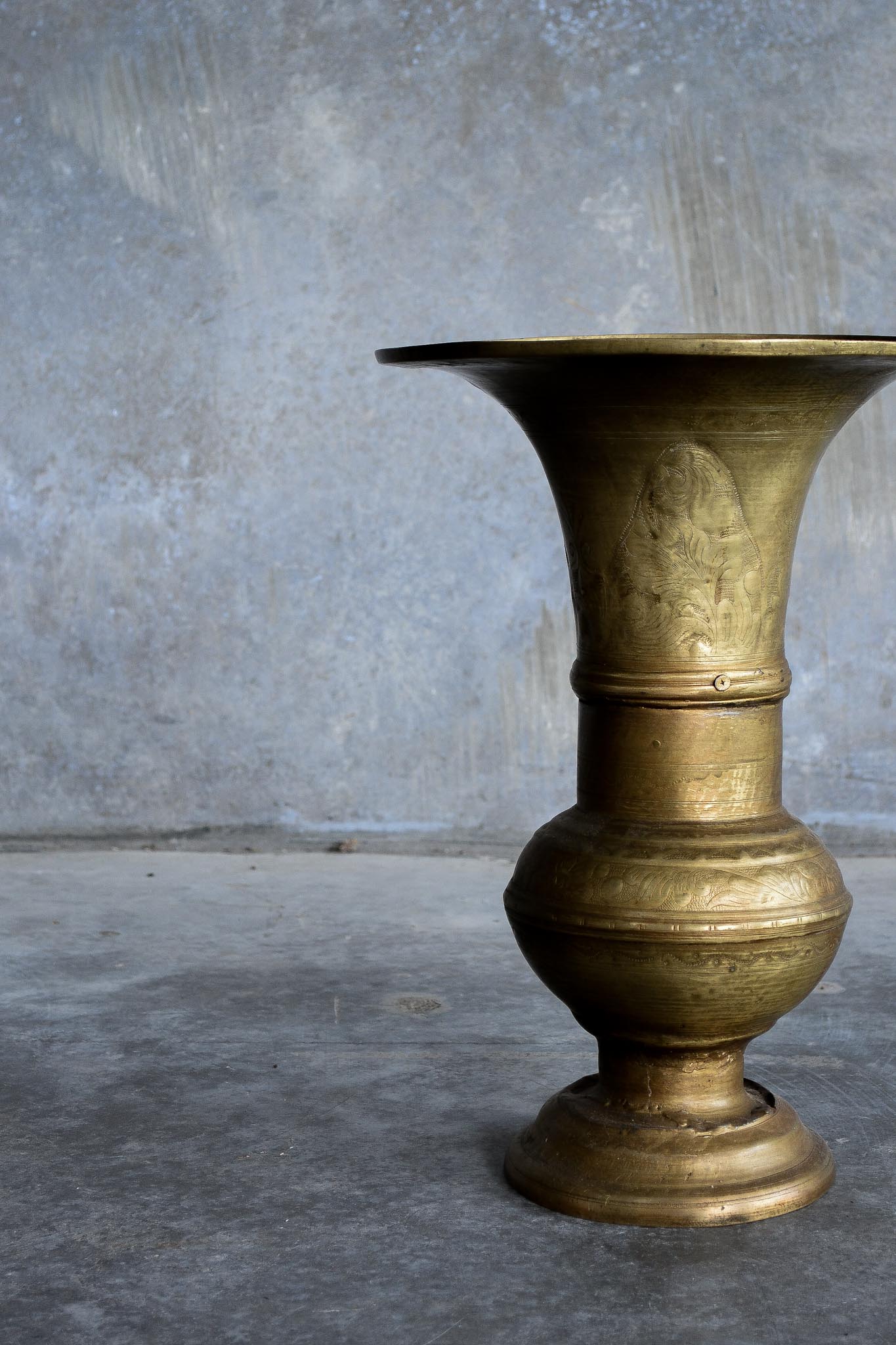 Etched Brass Vase - medium