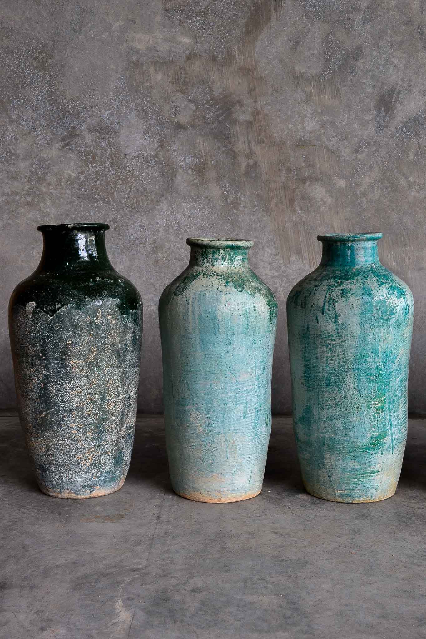 Ocean Glazed Pots - Blue + Green