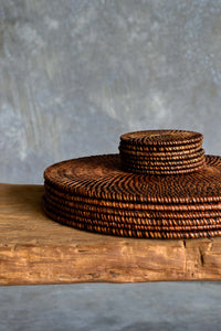 Rattan Place Mats and Coaster - Brown