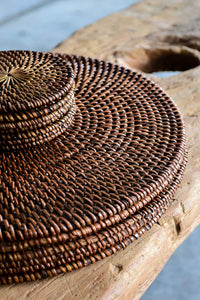 Rattan Place Mats and Coaster - Brown
