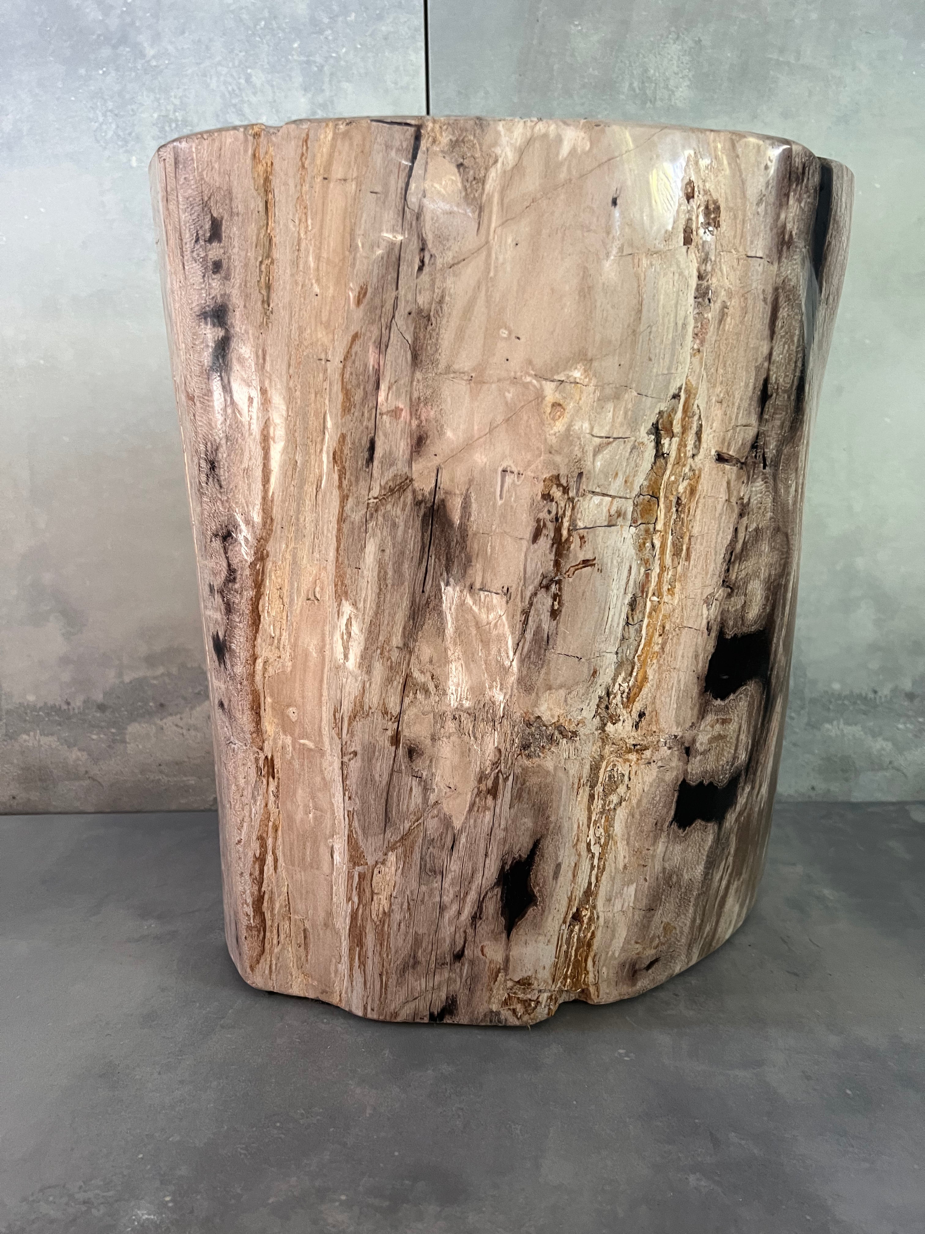 Petrified Wood Stool - Grey