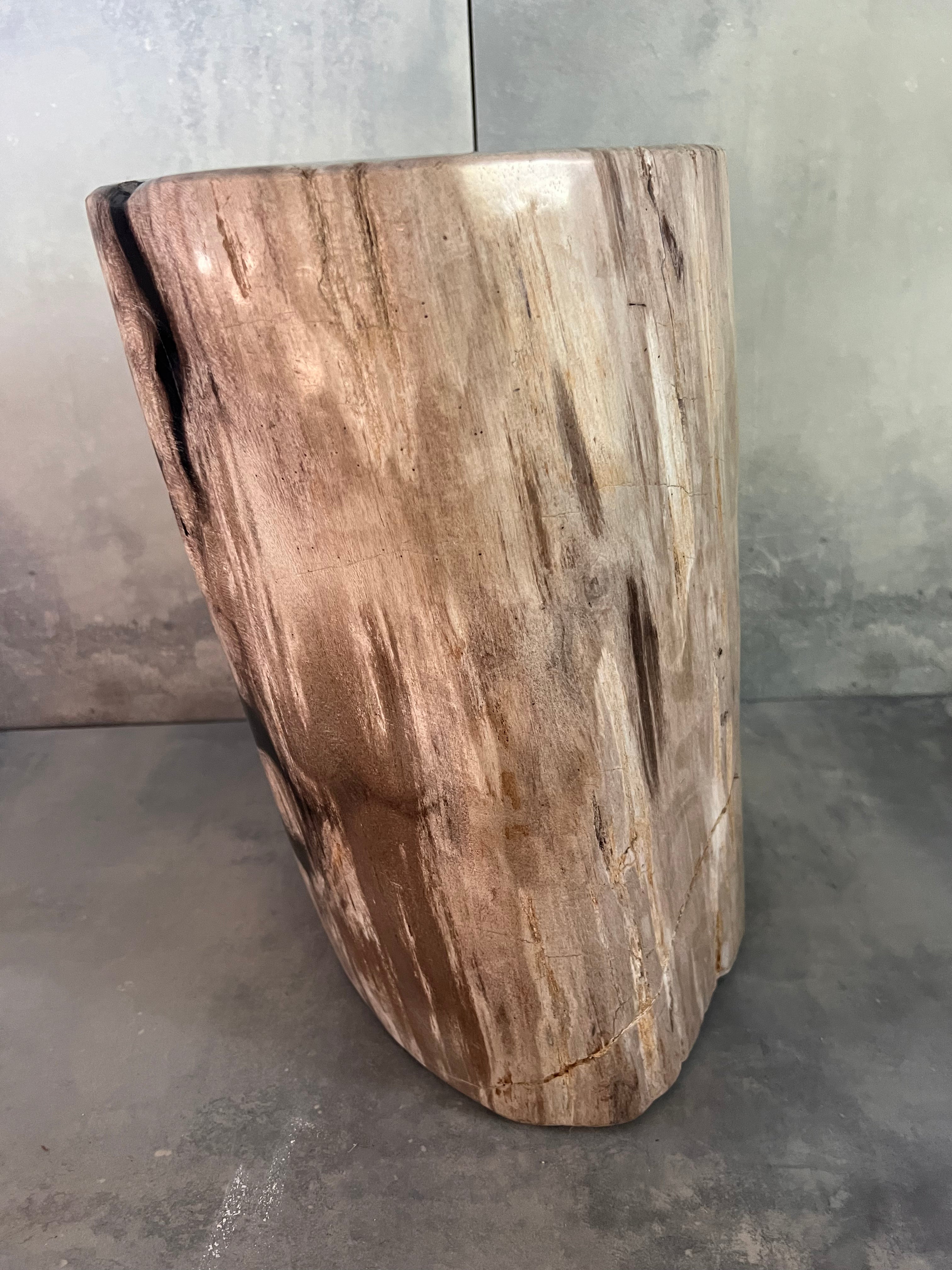 Petrified Wood Stool - Grey