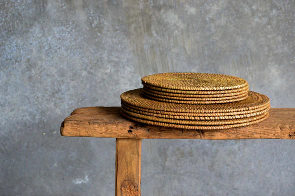 Rattan Place Mats and Coaster - Natural