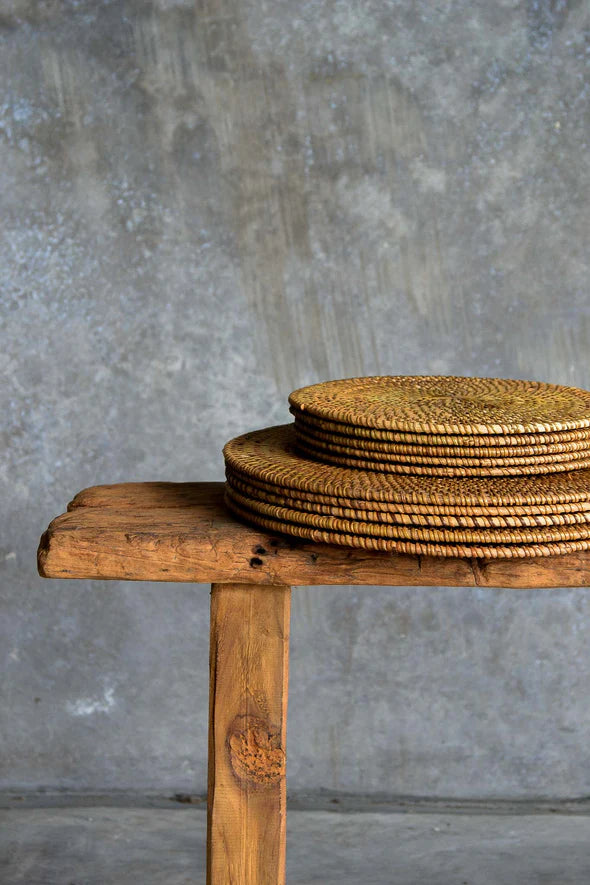 Rattan Place Mats and Coaster - Natural