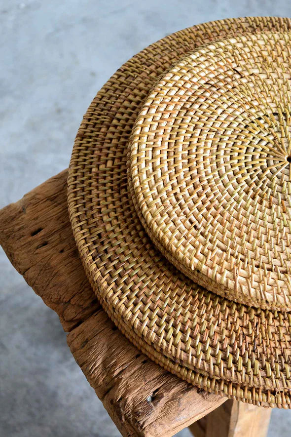 Rattan Place Mats and Coaster - Natural