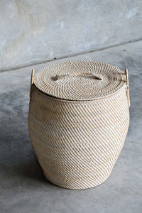 White Rattan Basket - Two