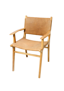 Dining Chair Flat with Arms - Tan PRE ORDER