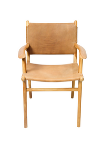 Dining Chair Flat with Arms - Tan (Pre-Order Only)