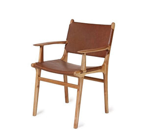 Dining Chair Flat with Arms- Chocolate