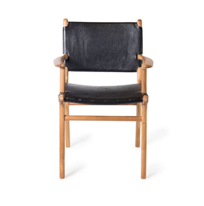 Dining Chair Flat with Arms- Black (Pre-Order Only)