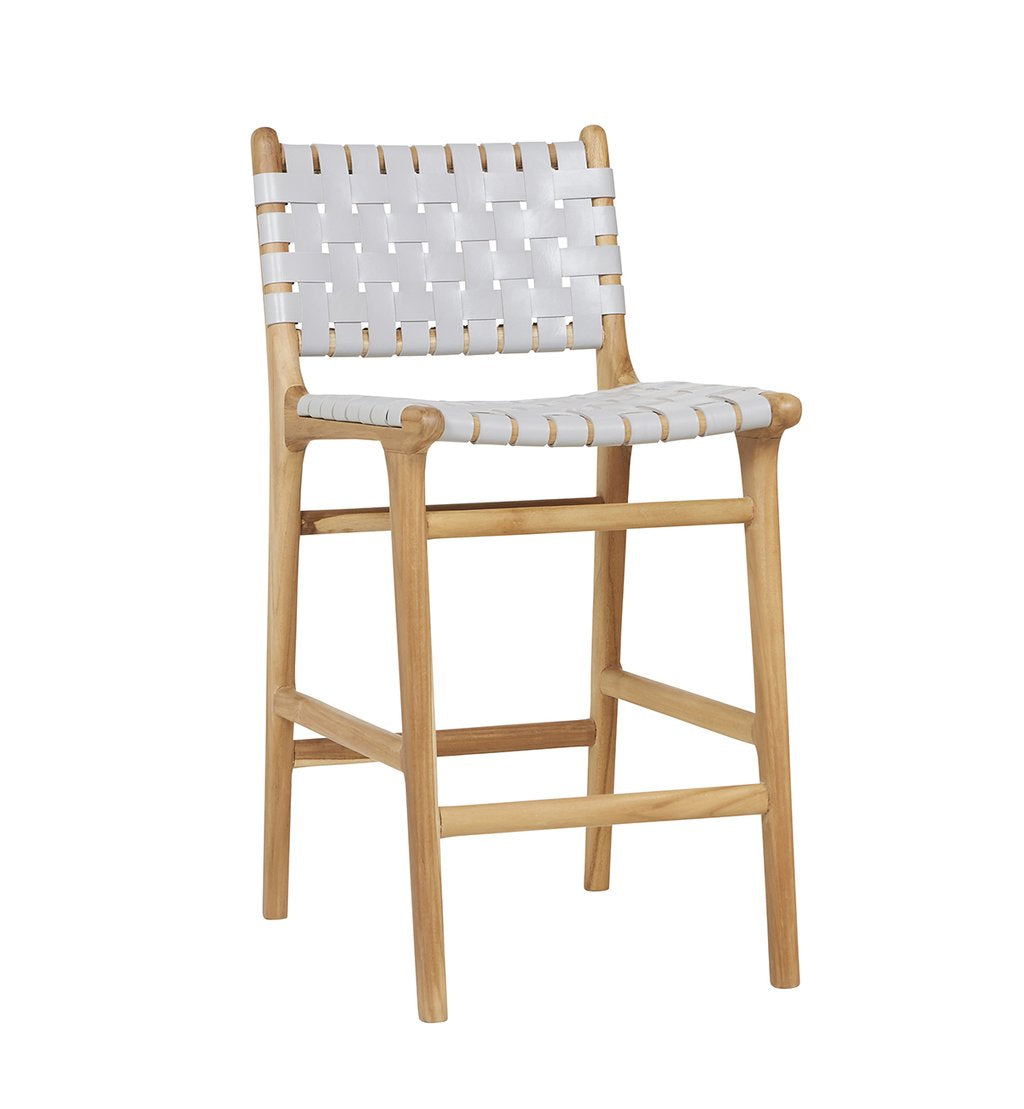 Bar Stool Woven with Back - Grey (Pre-Order Only)