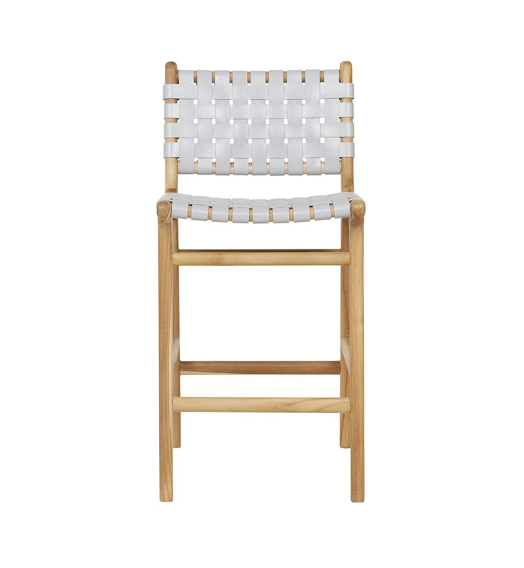 Bar Stool Woven with Back - Grey (Pre-Order Only)