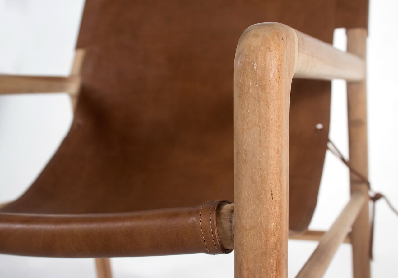 Sling Leather Chair- Chocolate PRE ORDER