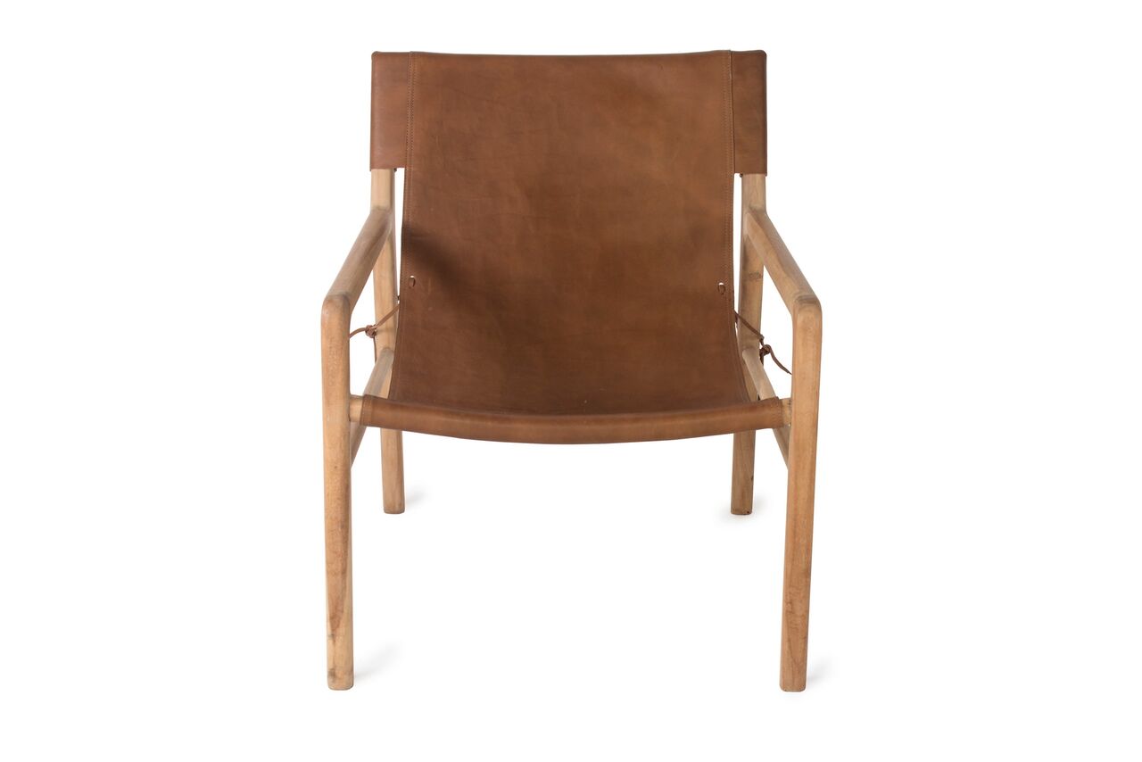 Sling Leather Chair- Chocolate PRE ORDER